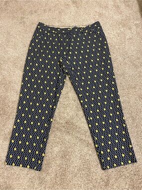 Peter Millar Women’s Blue Patterned Performance Ankle Golf Pants Size 6 Stretch